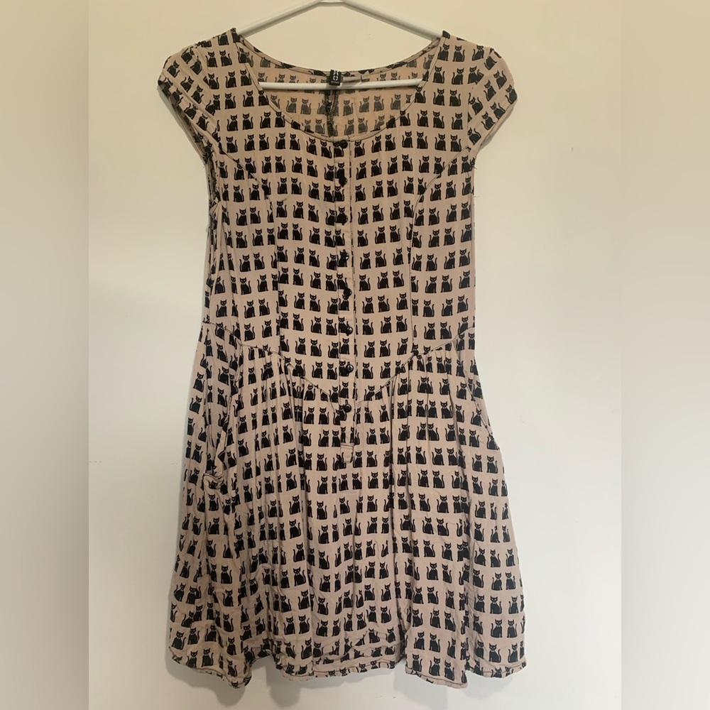 Cat pattern dress H&M size 6 / small